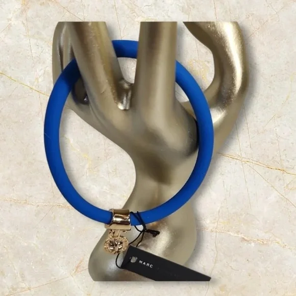 NWT Marc by Marc Jacobs Electric Blue Lemonade Bracelet with GOLD Charm w/Bag - Picture 6 of 6